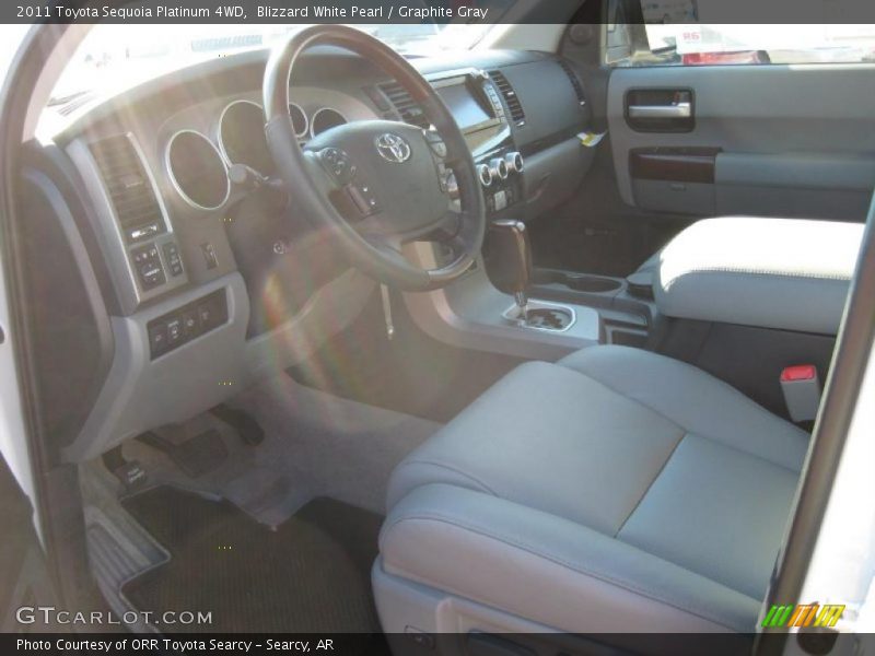 Blizzard White Pearl / Graphite Gray 2011 Toyota Sequoia Platinum 4WD