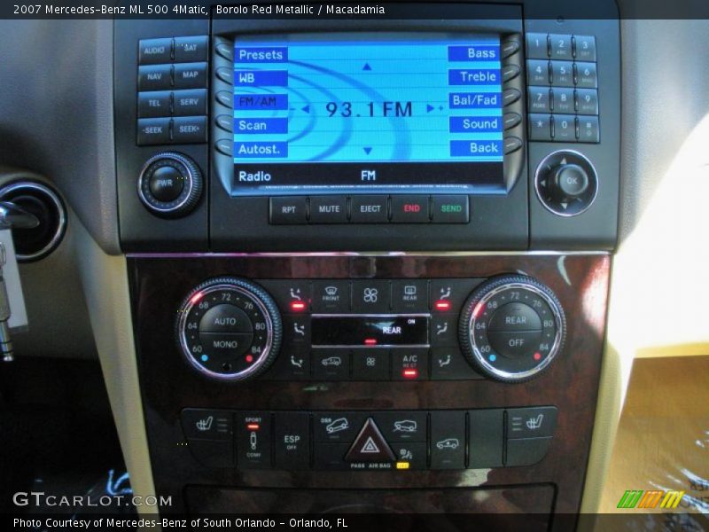 Controls of 2007 ML 500 4Matic