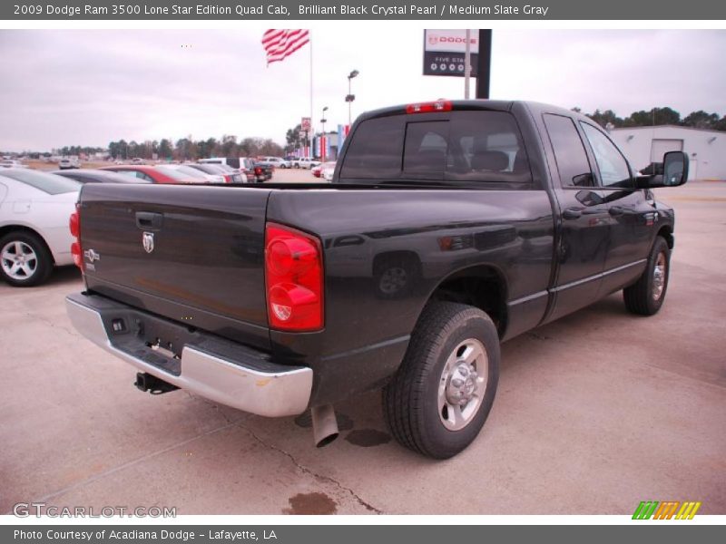 Brilliant Black Crystal Pearl / Medium Slate Gray 2009 Dodge Ram 3500 Lone Star Edition Quad Cab