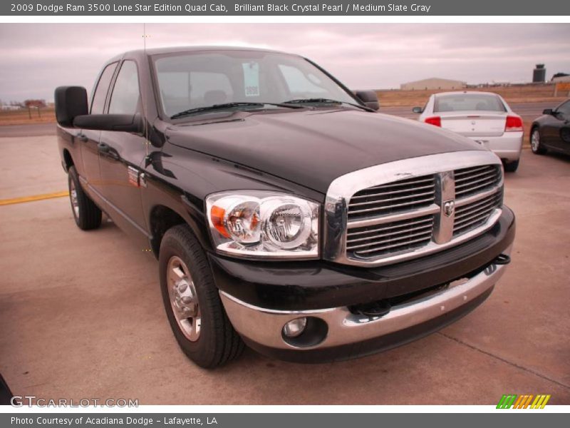 Brilliant Black Crystal Pearl / Medium Slate Gray 2009 Dodge Ram 3500 Lone Star Edition Quad Cab