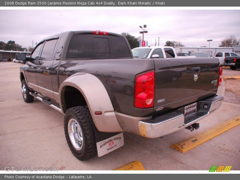 Dark Khaki Metallic / Khaki 2008 Dodge Ram 3500 Laramie Resistol Mega Cab 4x4 Dually