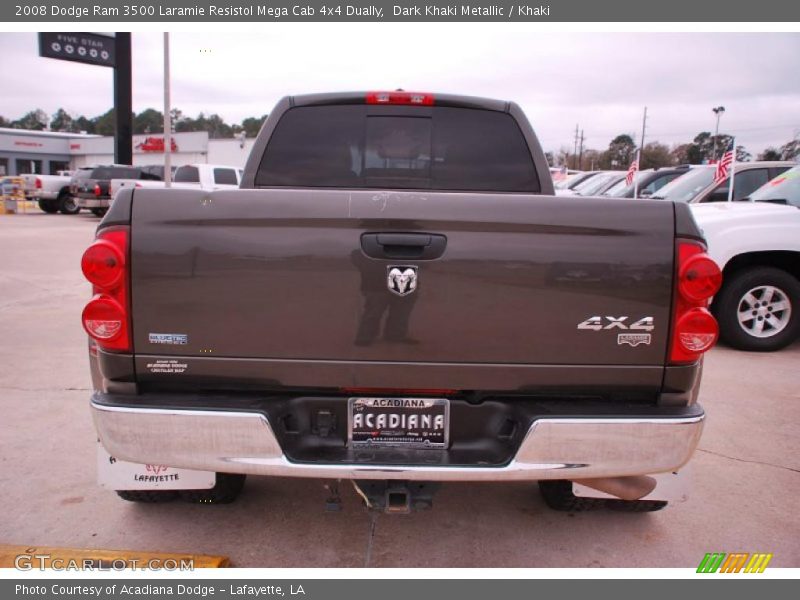 Dark Khaki Metallic / Khaki 2008 Dodge Ram 3500 Laramie Resistol Mega Cab 4x4 Dually