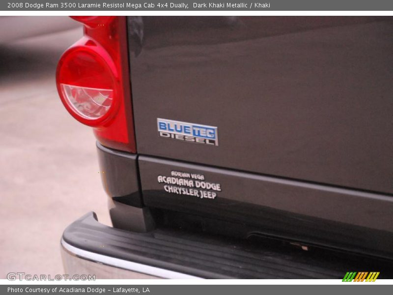 Dark Khaki Metallic / Khaki 2008 Dodge Ram 3500 Laramie Resistol Mega Cab 4x4 Dually