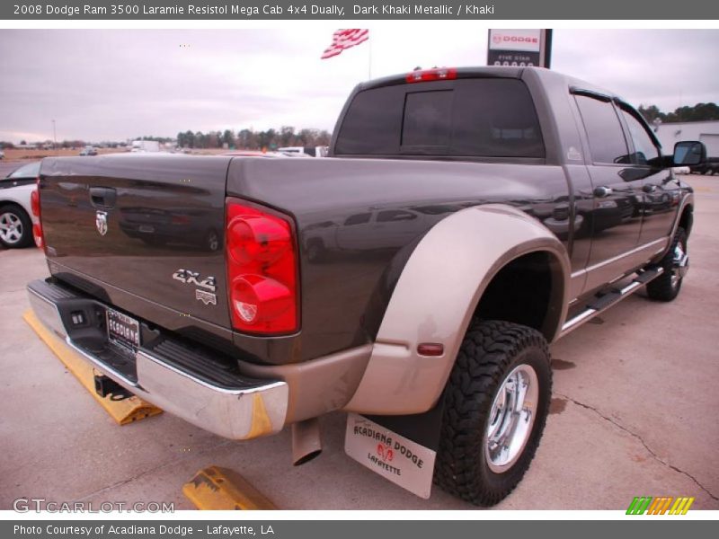 Dark Khaki Metallic / Khaki 2008 Dodge Ram 3500 Laramie Resistol Mega Cab 4x4 Dually