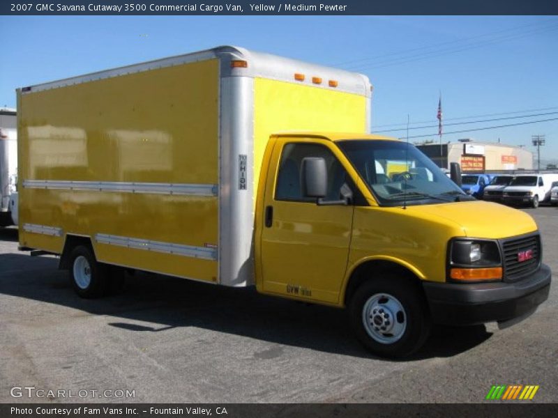 Yellow / Medium Pewter 2007 GMC Savana Cutaway 3500 Commercial Cargo Van