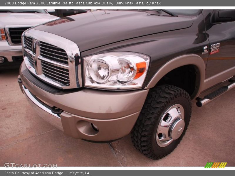 Dark Khaki Metallic / Khaki 2008 Dodge Ram 3500 Laramie Resistol Mega Cab 4x4 Dually