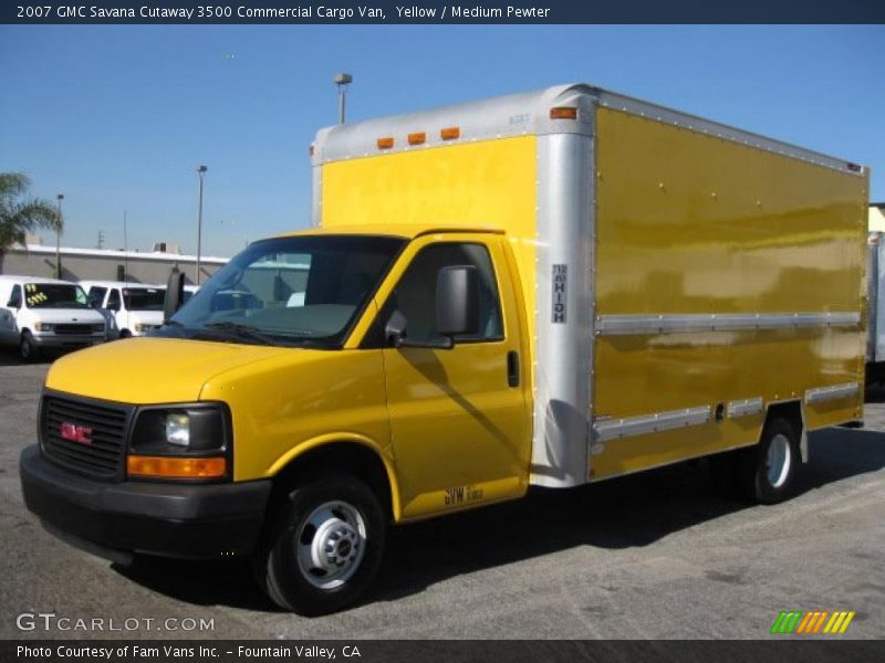 Yellow / Medium Pewter 2007 GMC Savana Cutaway 3500 Commercial Cargo Van