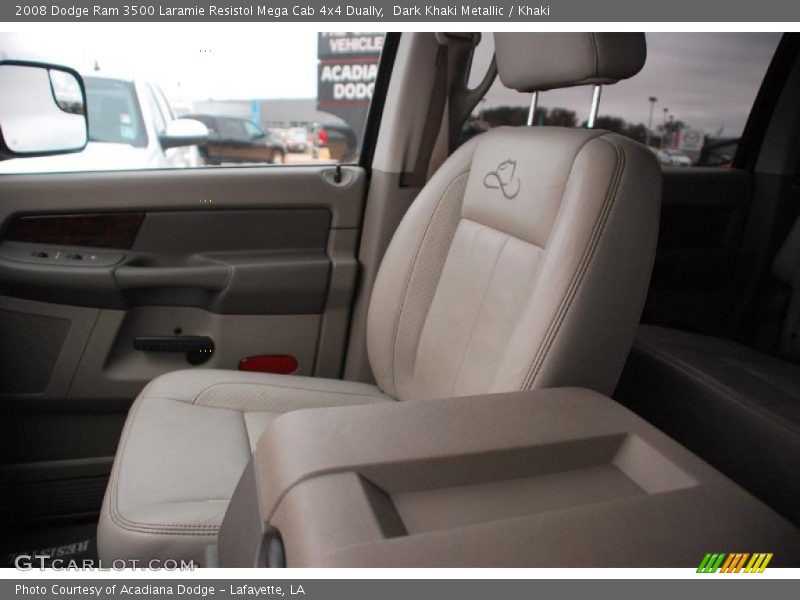Dark Khaki Metallic / Khaki 2008 Dodge Ram 3500 Laramie Resistol Mega Cab 4x4 Dually