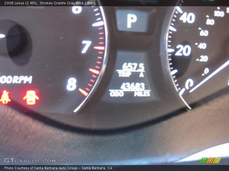 Smokey Granite Gray Mica / Black 2008 Lexus LS 460