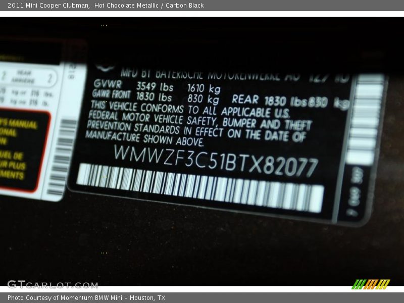Hot Chocolate Metallic / Carbon Black 2011 Mini Cooper Clubman