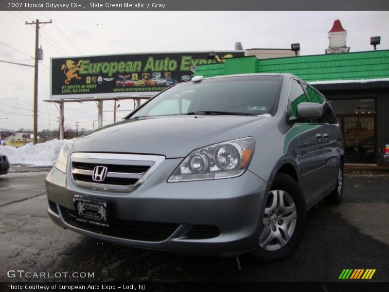 Slate Green Metallic / Gray 2007 Honda Odyssey EX-L