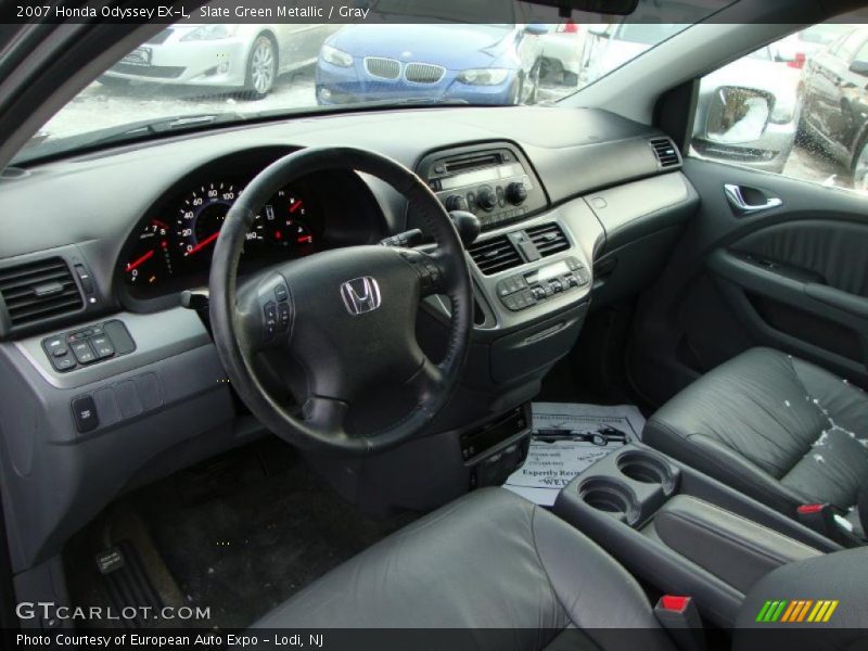 Slate Green Metallic / Gray 2007 Honda Odyssey EX-L