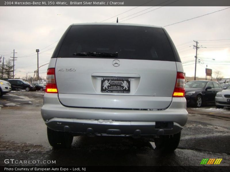 Brilliant Silver Metallic / Charcoal 2004 Mercedes-Benz ML 350 4Matic