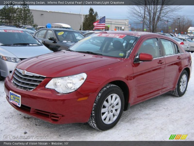 Inferno Red Crystal Pearl / Dark Khaki/Light Graystone 2007 Chrysler Sebring Sedan