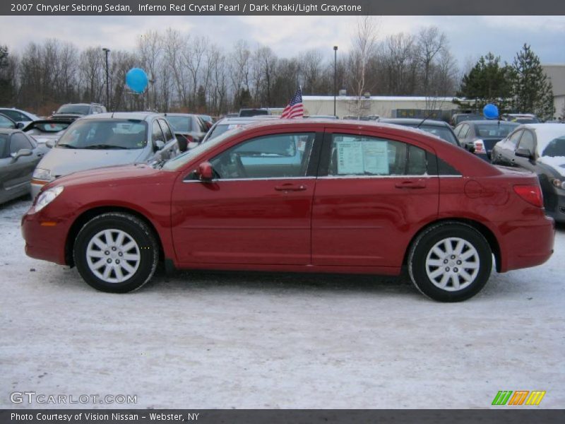 Inferno Red Crystal Pearl / Dark Khaki/Light Graystone 2007 Chrysler Sebring Sedan