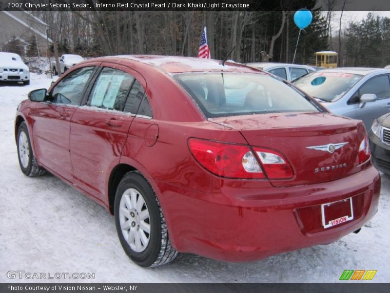 Inferno Red Crystal Pearl / Dark Khaki/Light Graystone 2007 Chrysler Sebring Sedan