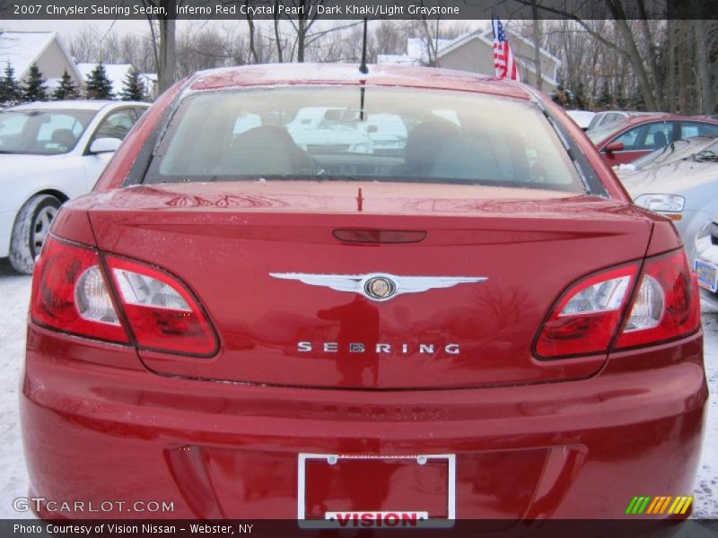 Inferno Red Crystal Pearl / Dark Khaki/Light Graystone 2007 Chrysler Sebring Sedan