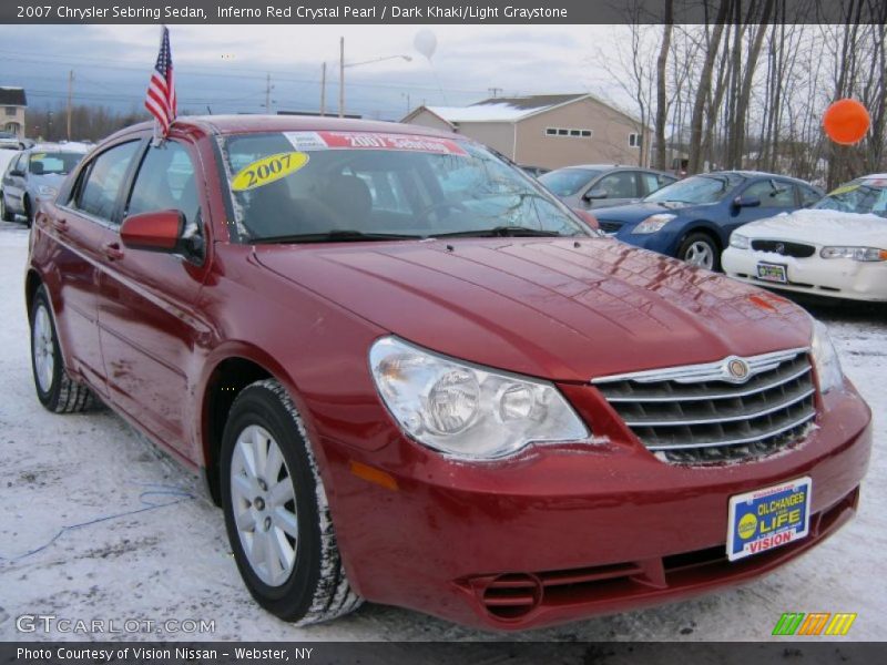 Inferno Red Crystal Pearl / Dark Khaki/Light Graystone 2007 Chrysler Sebring Sedan
