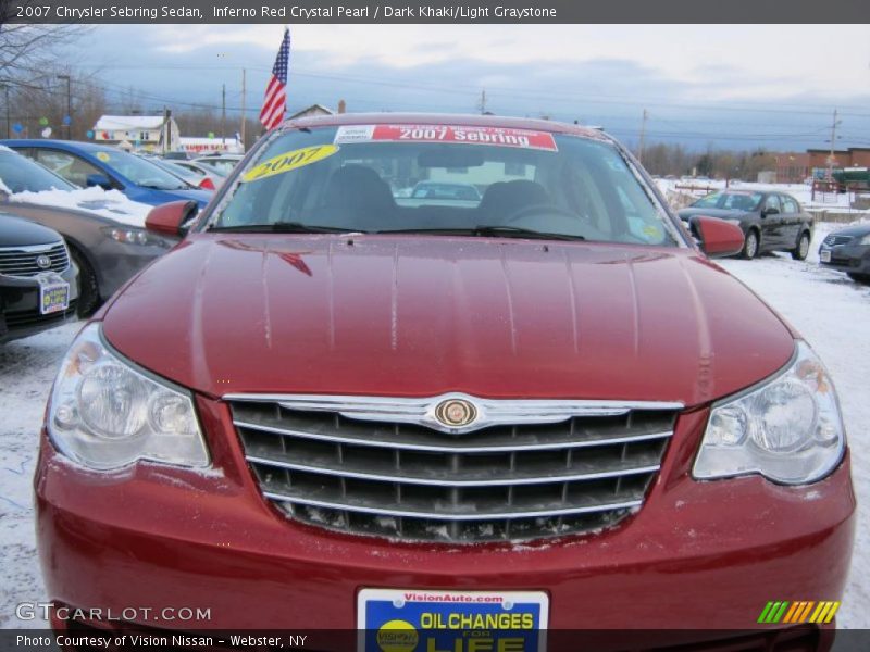 Inferno Red Crystal Pearl / Dark Khaki/Light Graystone 2007 Chrysler Sebring Sedan