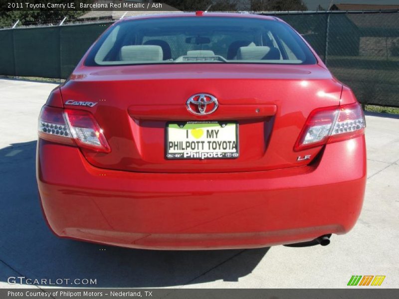 Barcelona Red Metallic / Ash 2011 Toyota Camry LE