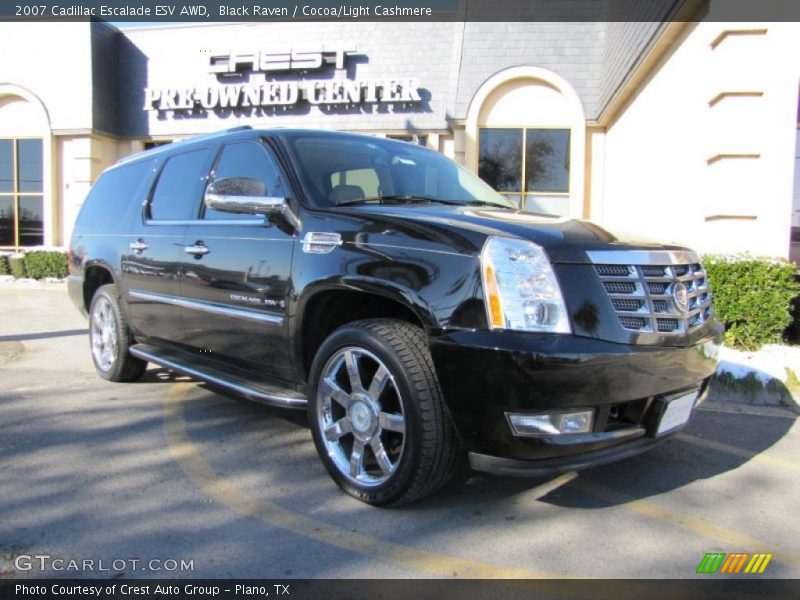 Black Raven / Cocoa/Light Cashmere 2007 Cadillac Escalade ESV AWD