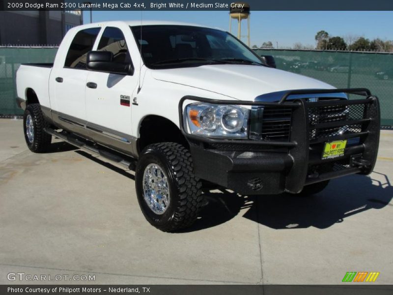 Bright White / Medium Slate Gray 2009 Dodge Ram 2500 Laramie Mega Cab 4x4