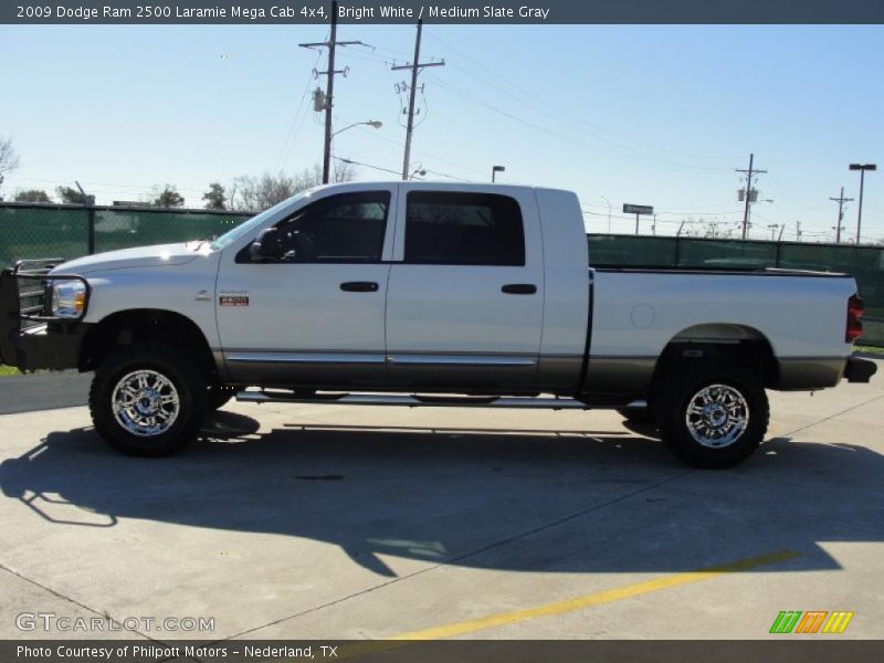 Bright White / Medium Slate Gray 2009 Dodge Ram 2500 Laramie Mega Cab 4x4