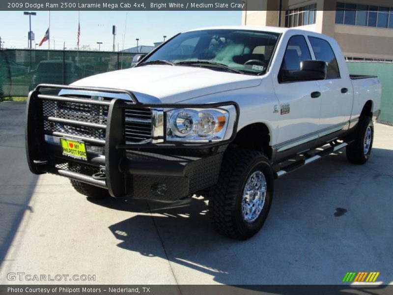 Bright White / Medium Slate Gray 2009 Dodge Ram 2500 Laramie Mega Cab 4x4