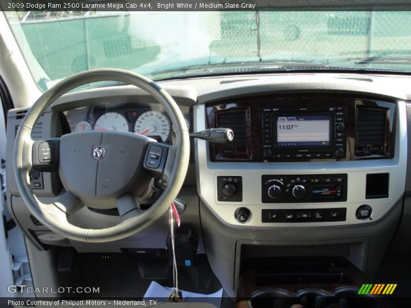 Bright White / Medium Slate Gray 2009 Dodge Ram 2500 Laramie Mega Cab 4x4