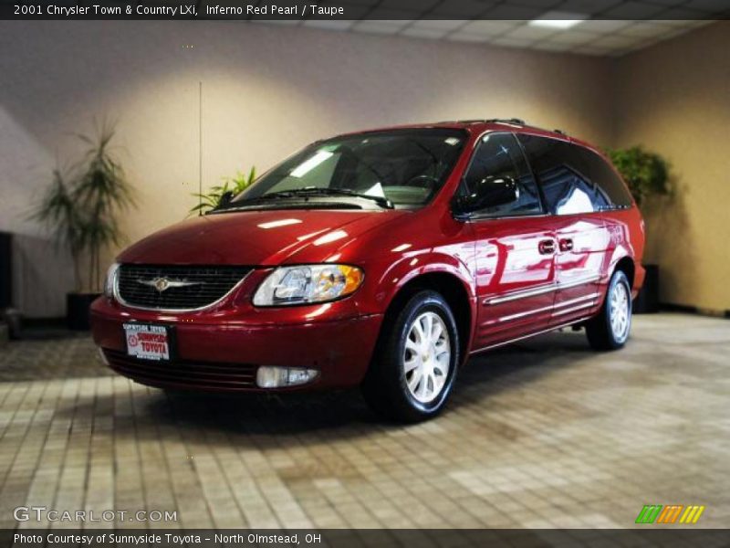 Inferno Red Pearl / Taupe 2001 Chrysler Town & Country LXi