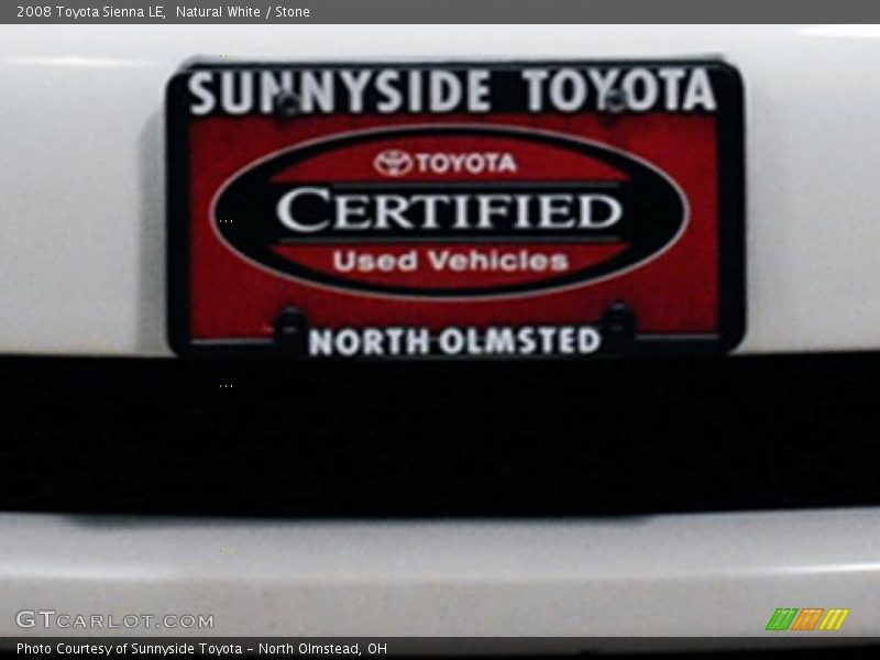 Natural White / Stone 2008 Toyota Sienna LE