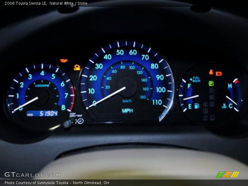  2008 Sienna LE LE Gauges