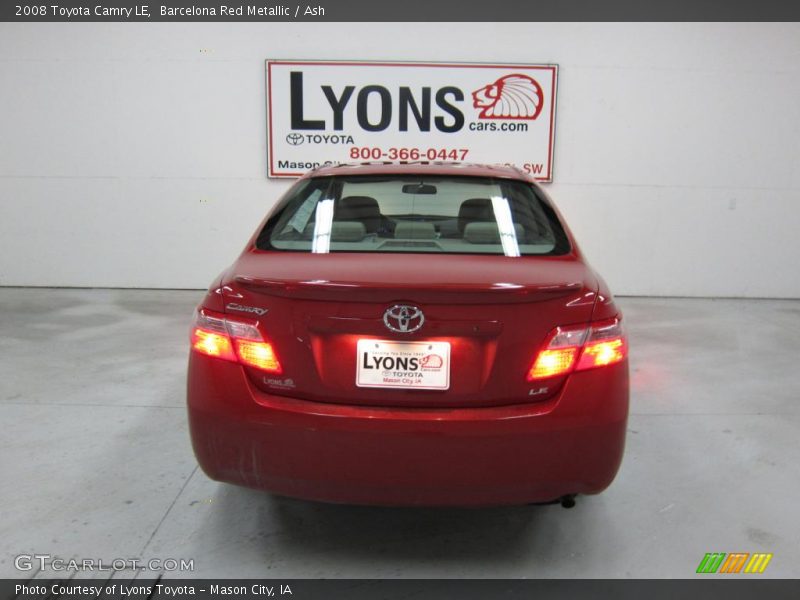 Barcelona Red Metallic / Ash 2008 Toyota Camry LE