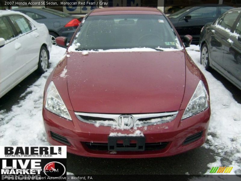 Moroccan Red Pearl / Gray 2007 Honda Accord SE Sedan
