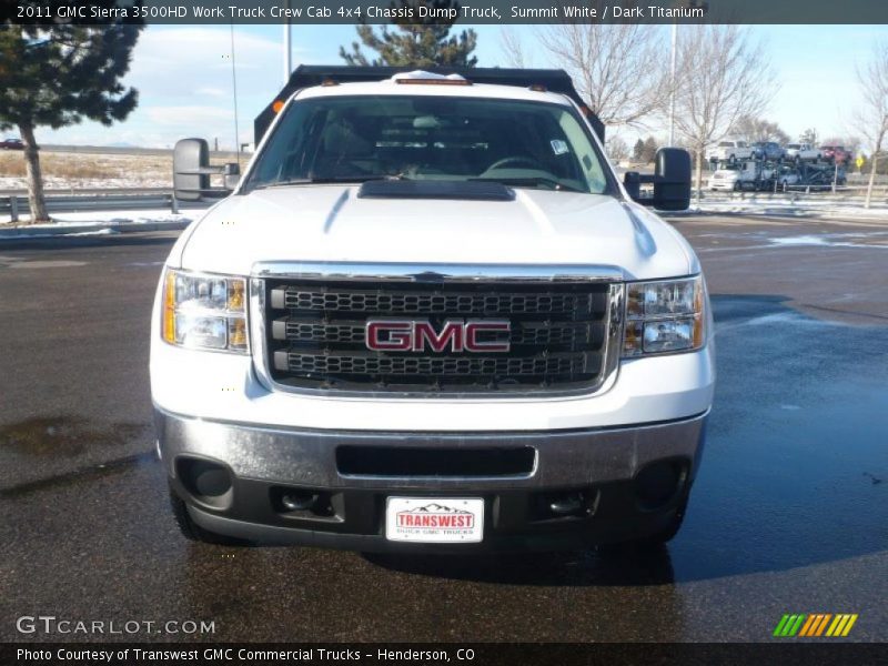 Summit White / Dark Titanium 2011 GMC Sierra 3500HD Work Truck Crew Cab 4x4 Chassis Dump Truck