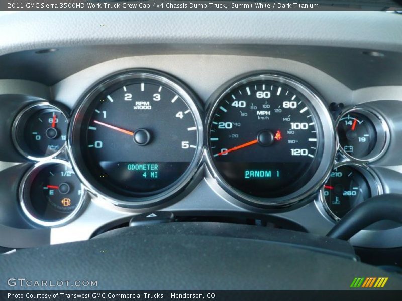 Summit White / Dark Titanium 2011 GMC Sierra 3500HD Work Truck Crew Cab 4x4 Chassis Dump Truck