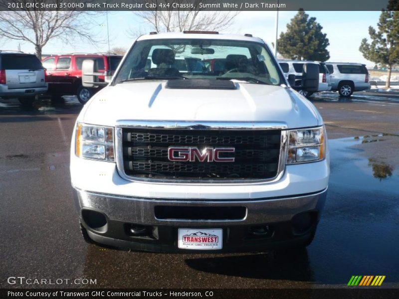 Summit White / Dark Titanium 2011 GMC Sierra 3500HD Work Truck Regular Cab 4x4 Chassis