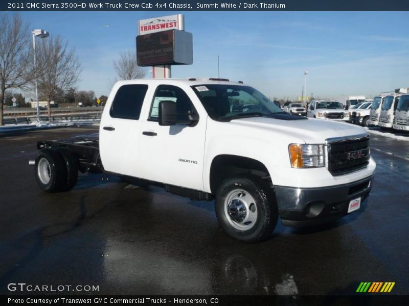 Summit White / Dark Titanium 2011 GMC Sierra 3500HD Work Truck Crew Cab 4x4 Chassis