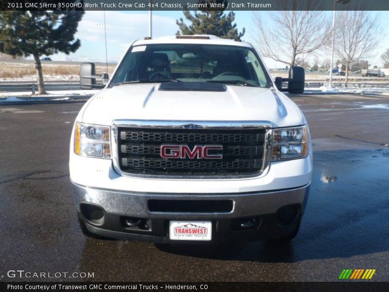 Summit White / Dark Titanium 2011 GMC Sierra 3500HD Work Truck Crew Cab 4x4 Chassis