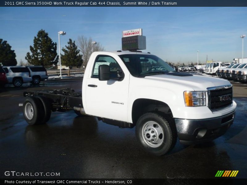 Summit White / Dark Titanium 2011 GMC Sierra 3500HD Work Truck Regular Cab 4x4 Chassis