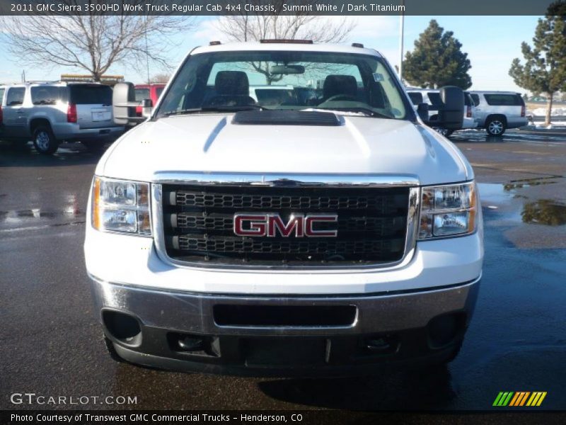Summit White / Dark Titanium 2011 GMC Sierra 3500HD Work Truck Regular Cab 4x4 Chassis