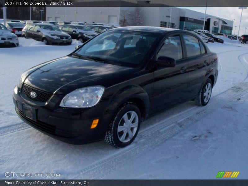 Black / Black 2007 Kia Rio LX Sedan
