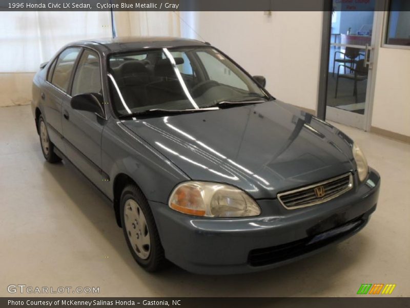 Cyclone Blue Metallic / Gray 1996 Honda Civic LX Sedan