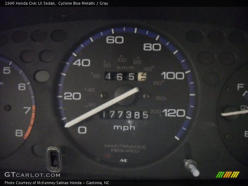 Cyclone Blue Metallic / Gray 1996 Honda Civic LX Sedan