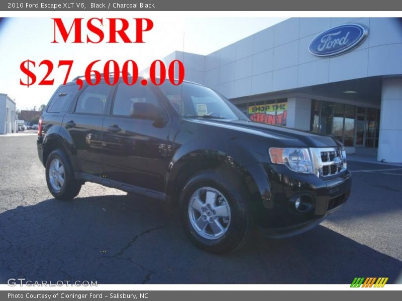 Black / Charcoal Black 2010 Ford Escape XLT V6
