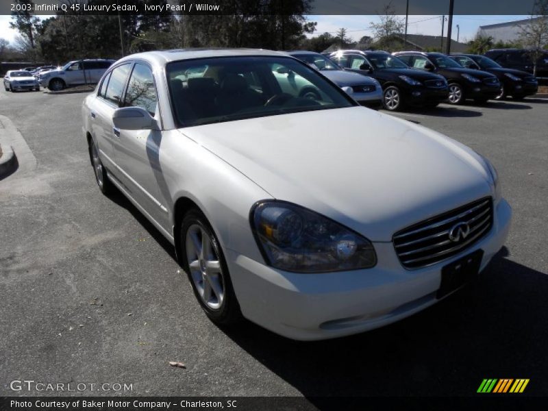 Ivory Pearl / Willow 2003 Infiniti Q 45 Luxury Sedan