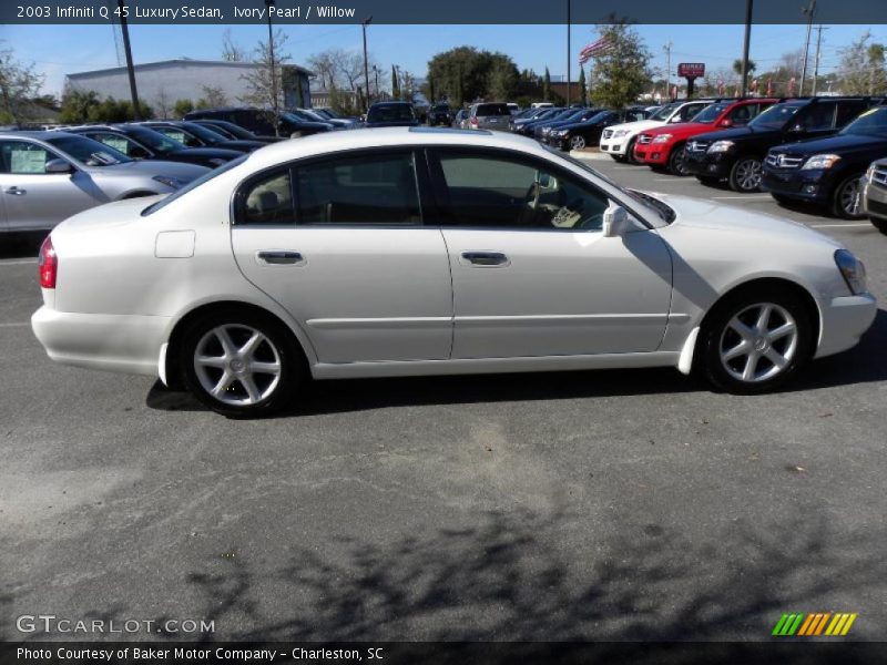 Ivory Pearl / Willow 2003 Infiniti Q 45 Luxury Sedan