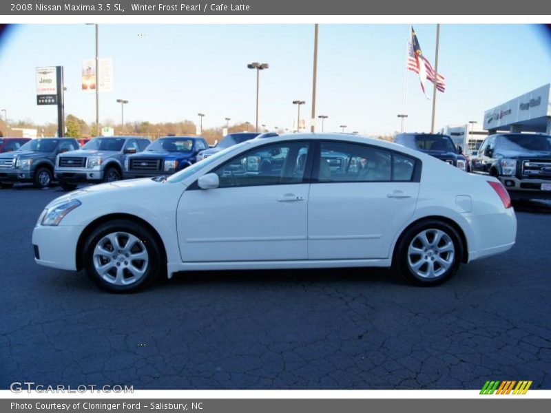 Winter Frost Pearl / Cafe Latte 2008 Nissan Maxima 3.5 SL