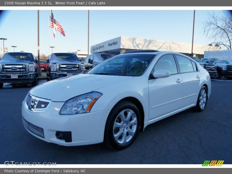 Winter Frost Pearl / Cafe Latte 2008 Nissan Maxima 3.5 SL