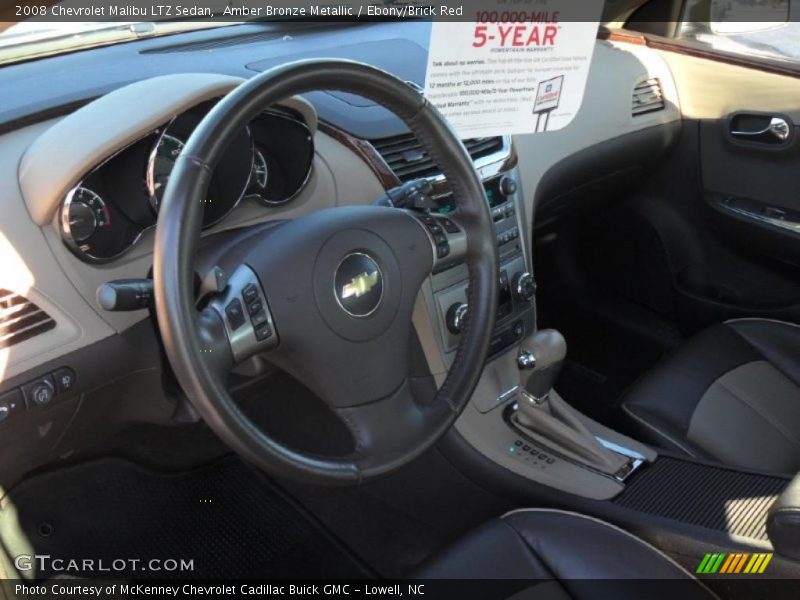 Amber Bronze Metallic / Ebony/Brick Red 2008 Chevrolet Malibu LTZ Sedan